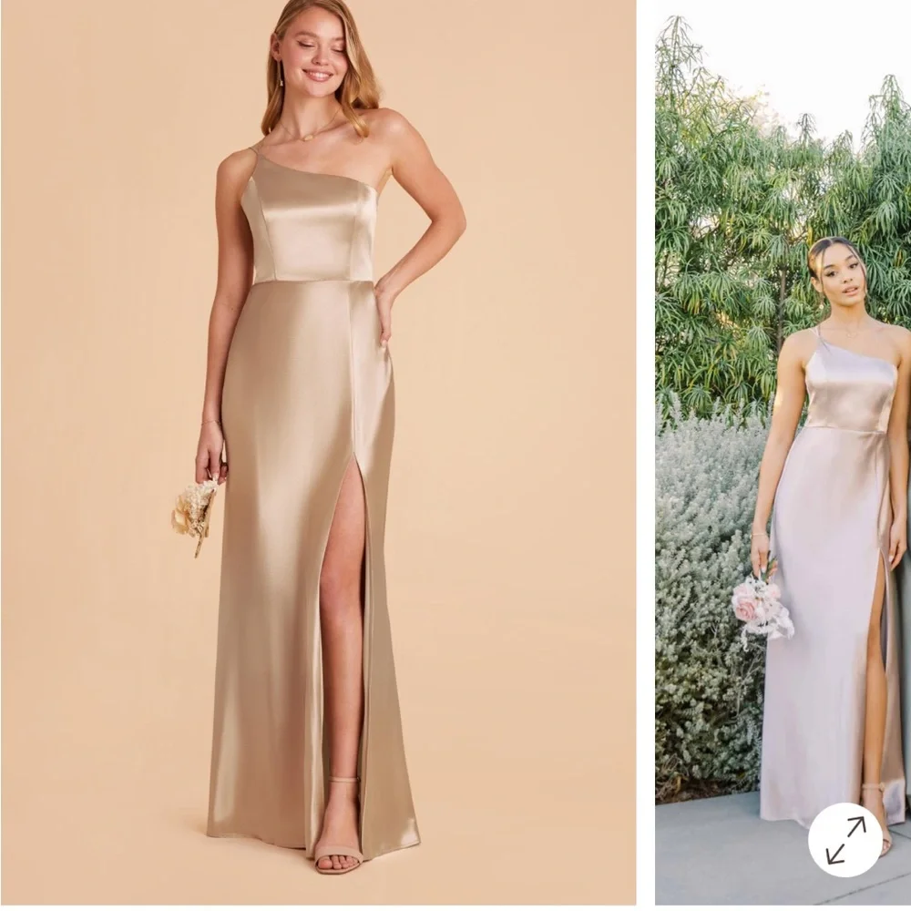 Birdy Grey Champagne One-Shoulder Gown - Picture 1 of 3